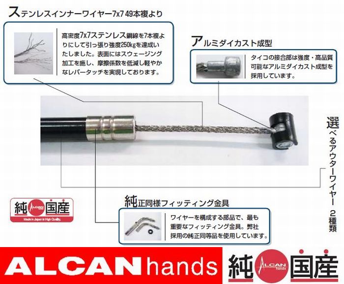 スティード400 クラッチワイヤー 150mmロング JB150C15 メール便は送料無料 2