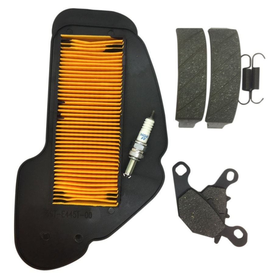 ジョグデラックス ジョグZR 3P3全車種 08-17 前後ブレーキシュー エアフィルター NGKプラグ　CR7E 消耗..