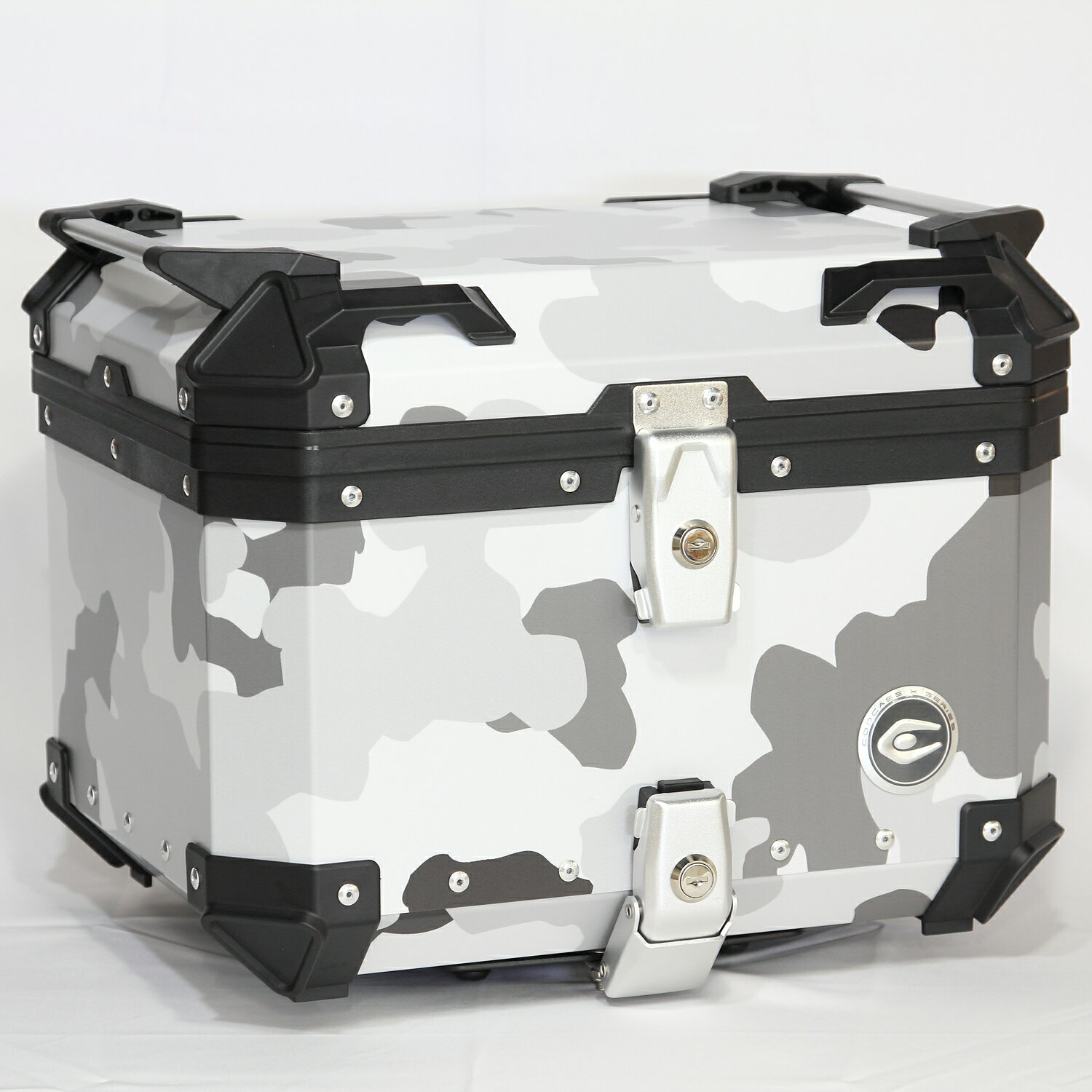 クーケース COOCASE 45L アルミトップケース カモフラージュブラックグレーモデル BSK-CCX450CBG バイクシート神戸 リアボックス 原付 フルフェイス対応 取付ベース付 簡単脱着 正規品