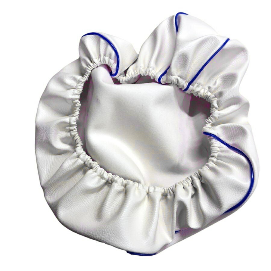 レッツ5 シート カバー 生地 表皮 白生地・青パイピング 被せタイプ 純正シート 対応 補修用 日本製 カスタム ドレスアップ かんたん装着 ぴったりフィット レストア BSK-SCR3075-C20P50