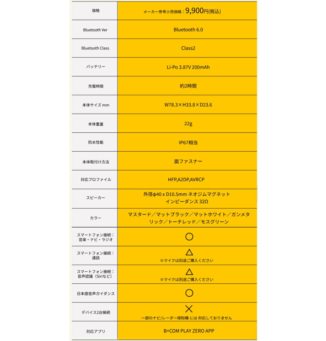 B+COM　00083050　B+COM PLAY 0（ビーコムプレイゼロ）　トーチレッド　　スマートフォンの音楽やナビゲーションをヘルメットで聴くことにこだわったヘッドスピーカー（Bluetooth　ミュージック）