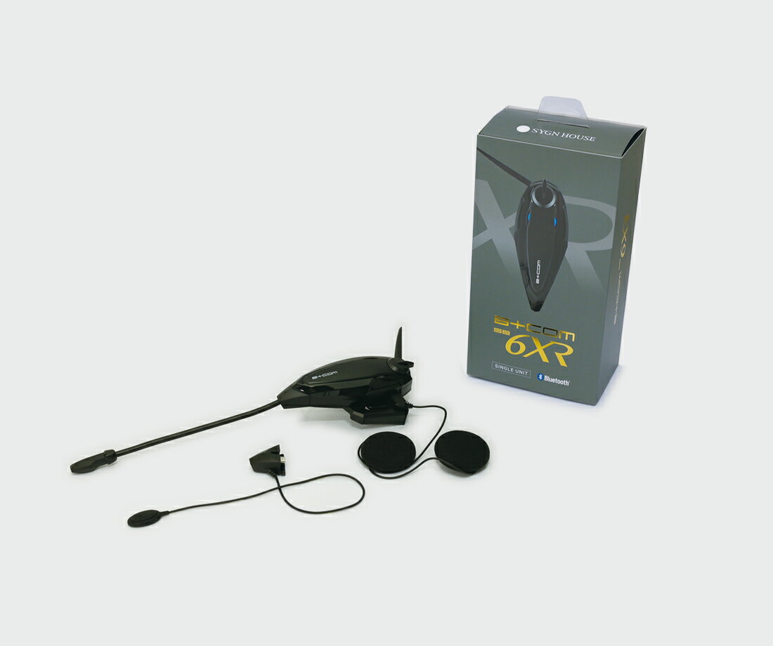 B+COM　00082396　SB6XR　シングルUNIT　インカム　（ビーコム/グループ通話/ハンズフリー通話/音楽/Bluetooth）