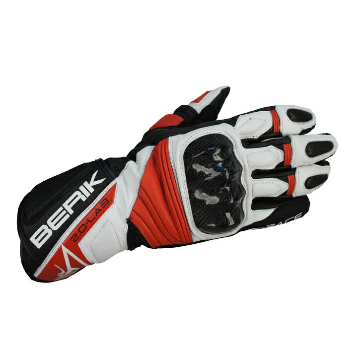 BERIK（ベリック）　G-175102-BK　BERIK RACINGGLOVE　RED　（山羊革レーシンググローブ）