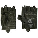 HOUSTON(ヒューストン) HTVG-2323S PUNCHING LEATHER HALF GLOVE ブラック (ハーフレザーパンチングメッシュ半指グロ...