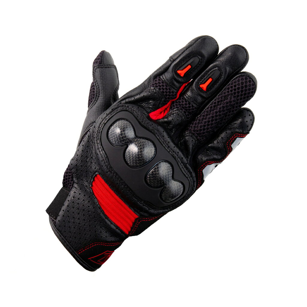 Other - 【限定特価】　ideal　ID-017　SONIC 【ソニック】　SUMMER GLOVE（メッシュグローブ）　レッド　　ゴートスキン（山羊革）にパンチング加工を施し通気性を確保！部分的にメッシュ素材を採用したコンポジットタイプの軽快かつスポーティーなレザーグローブ！