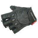 ●2025SS●ラフ&ロード(ラフアンドロード) RR8361 パンチングレザーハーフフィンガーグローブDS ブラック イージー着脱ループ装備で驚異の脱ぎやい...