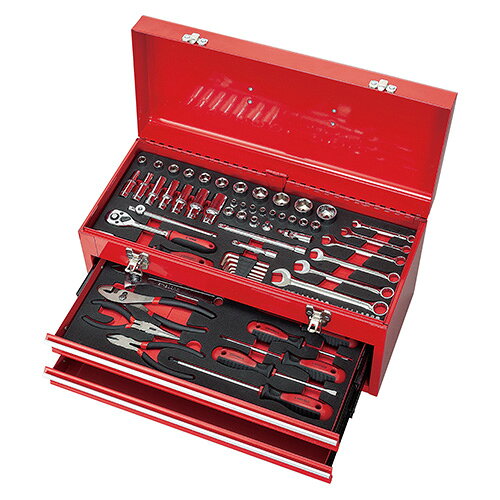 樂天商城 - E-Value（藤原産業）　EST-2680RE　整備工具セット　チェスト（80pcs）
