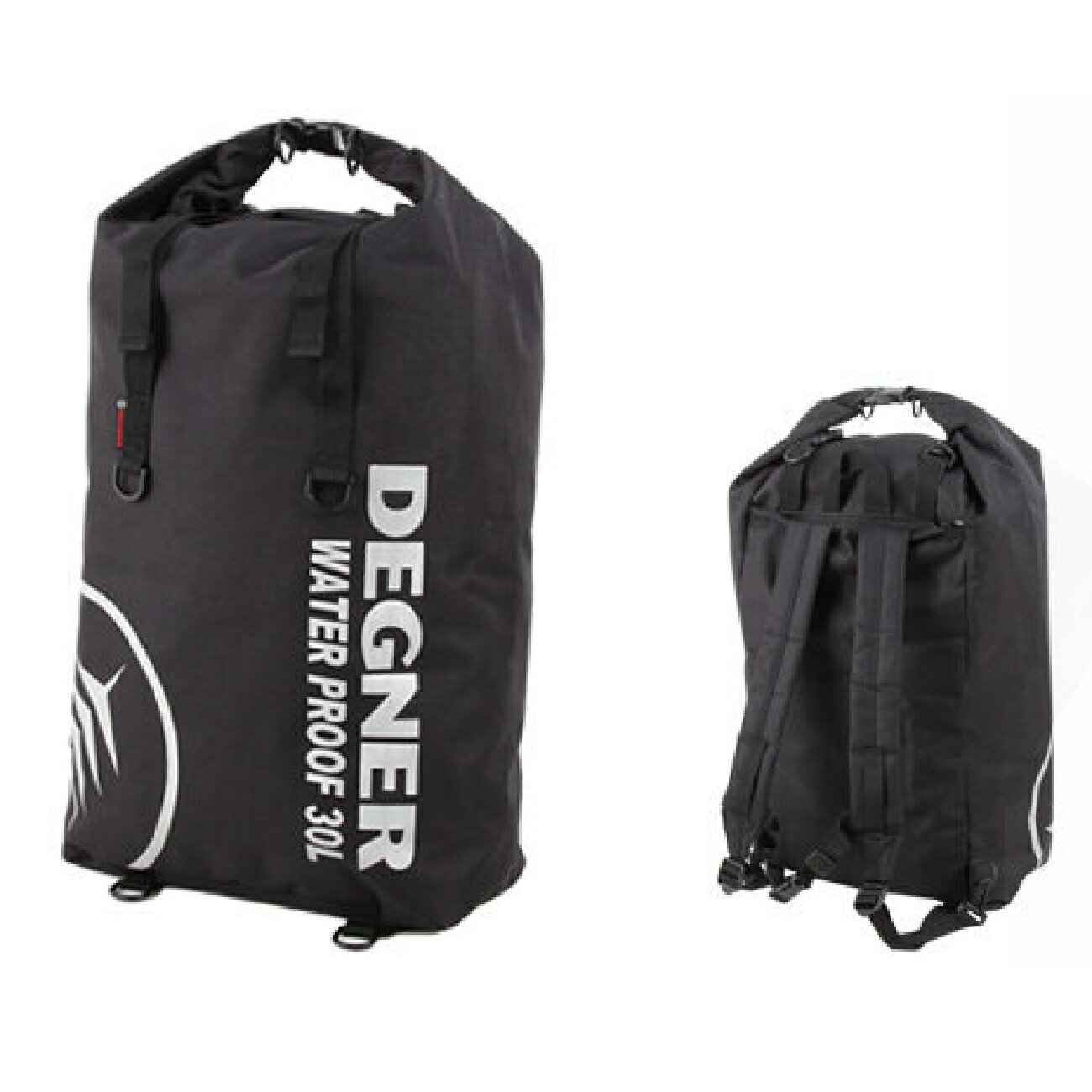 DEGNER（デグナー）　NB-12C　マルチレインバッグ（リフレクタープリント）ブラック　内部は縫い目の一..