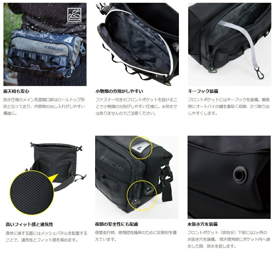 RS-TAICHI（RSタイチ）　RSB279　WP ヒップバッグ　　日帰りツーリングに便利なサ...