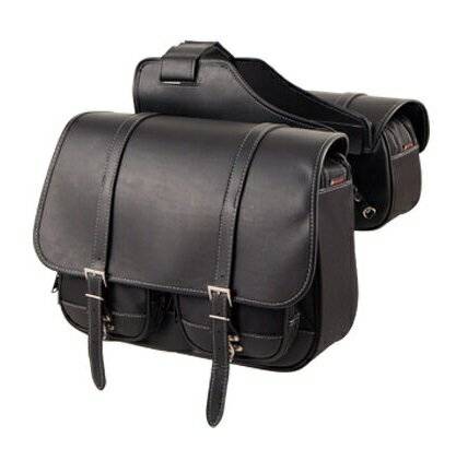 DEGNER（デグナー）　NB-43B　右出マフラー対応ナイロンダブルサドルバッグ　　右側のバッグをマフラー対応するよう高さを抑えたダブルバッグ！両側で32Lとたっぷり入り長旅にも安心の大容量！！