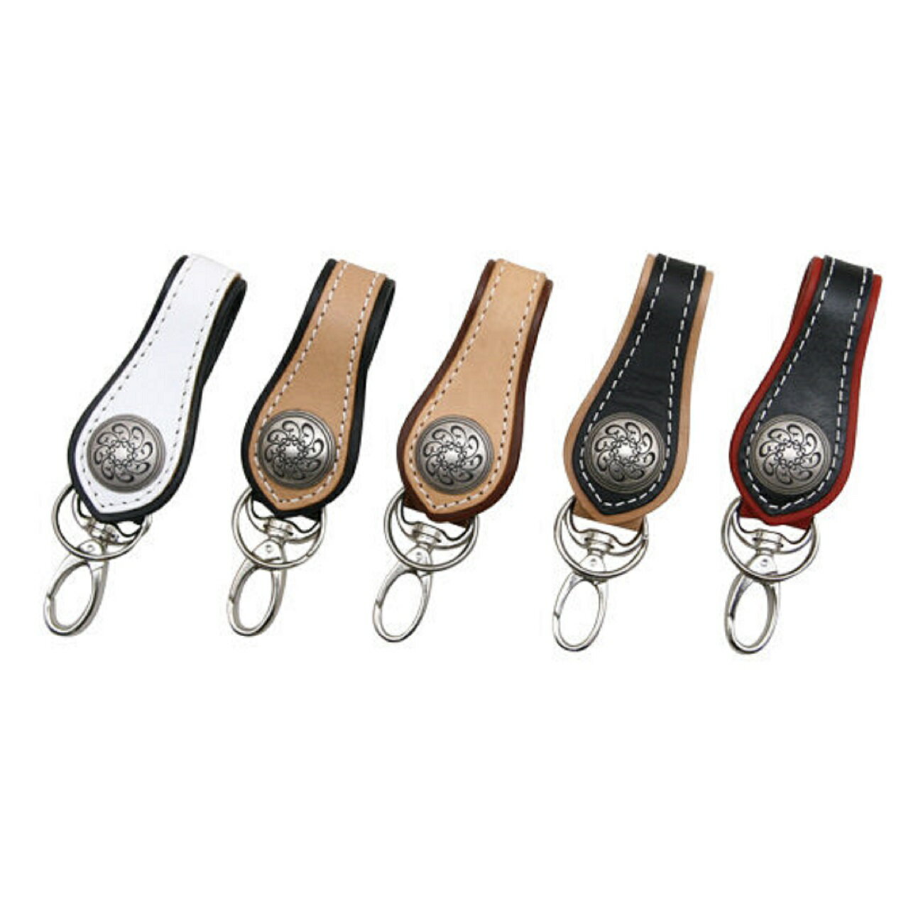 DEGNER（デグナー）　K-18　レザーキーホルダー　牛革 本革 2色使いの本革キーホルダー