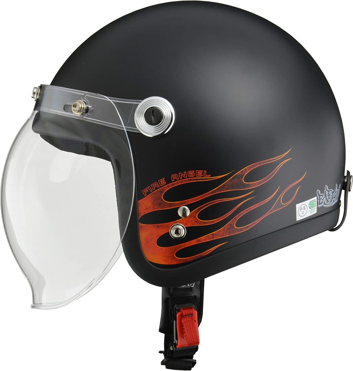 【限定クーポン有】ヘルメットバイク 族ヘル ジェットヘルメット BC10 バイクヘルメット lead スモールジェットヘルメット マッドブラック ファイヤーエンジェル 全車種対応 SG かっこいい バブルシールド SG PSC 安全 ヘルメット バイク