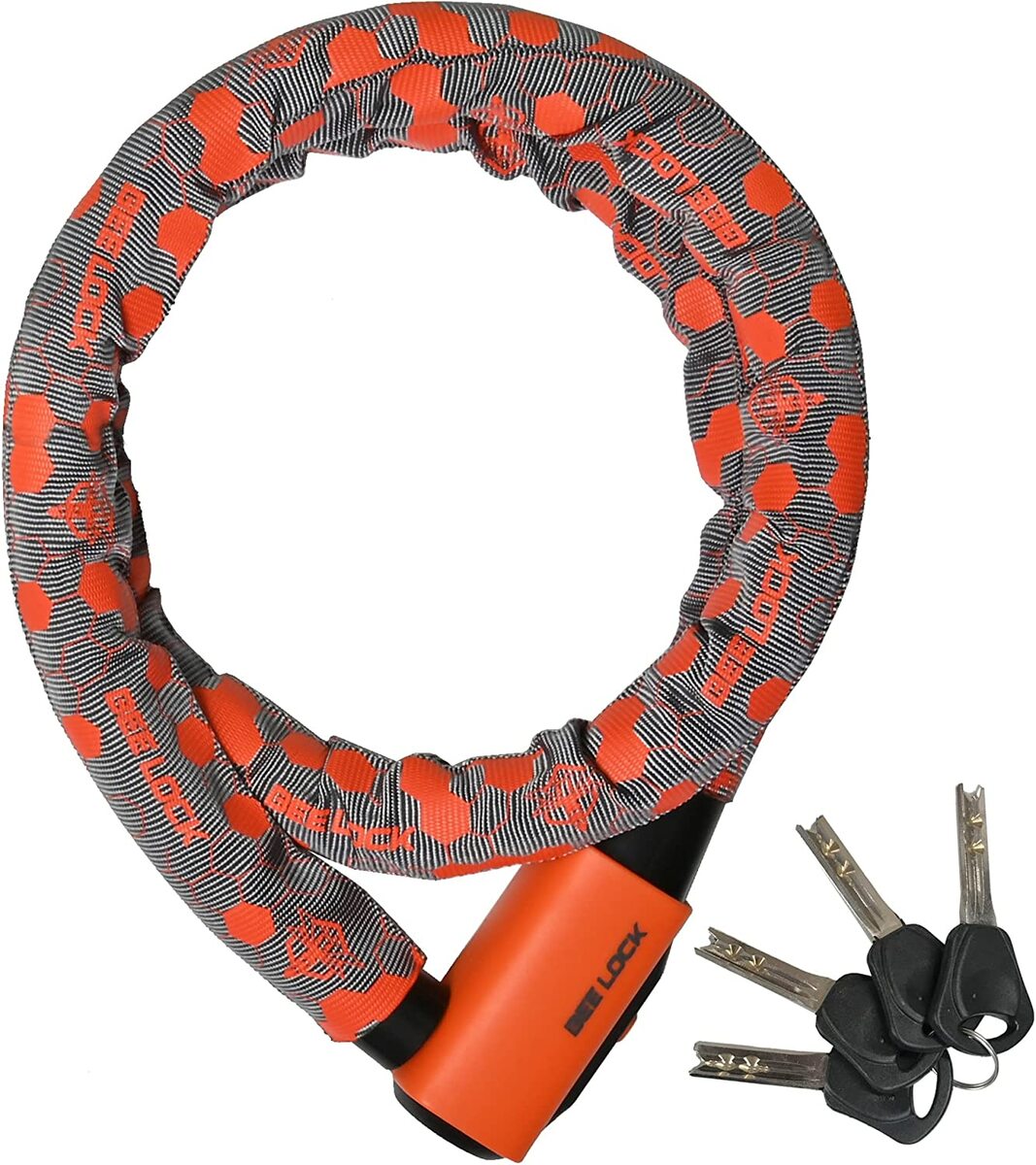 バイクロック lead リード工業 BEE LOCK リンクロック 1200mm 22φ盗難防止 バイク 自転車 オレンジ LW017A【4952652041497】