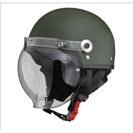 ヘルメットバイク リード工業 バイク ヘルメット lead CROSS バブルシールド付き ハーフヘルメッ ト CR760 マットグリーン 57-60cm未満 ...