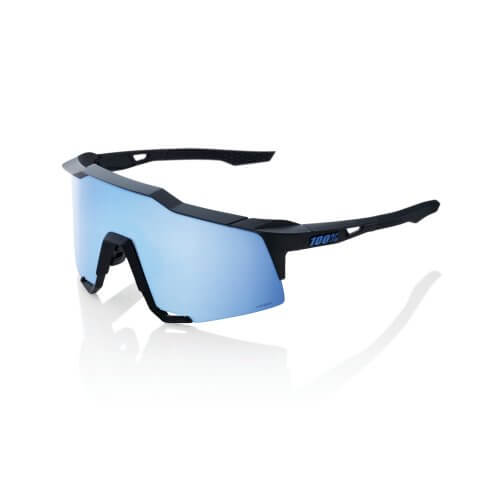 SPEEDCRAFT - Matte Black / HiPER Blue Multilayer Mirror Lens ブルー マルチレイヤー ミラーレンズ UVカット 軽量 自転車 野球 スポーツサングラス 100％ ワンハンドレッド
