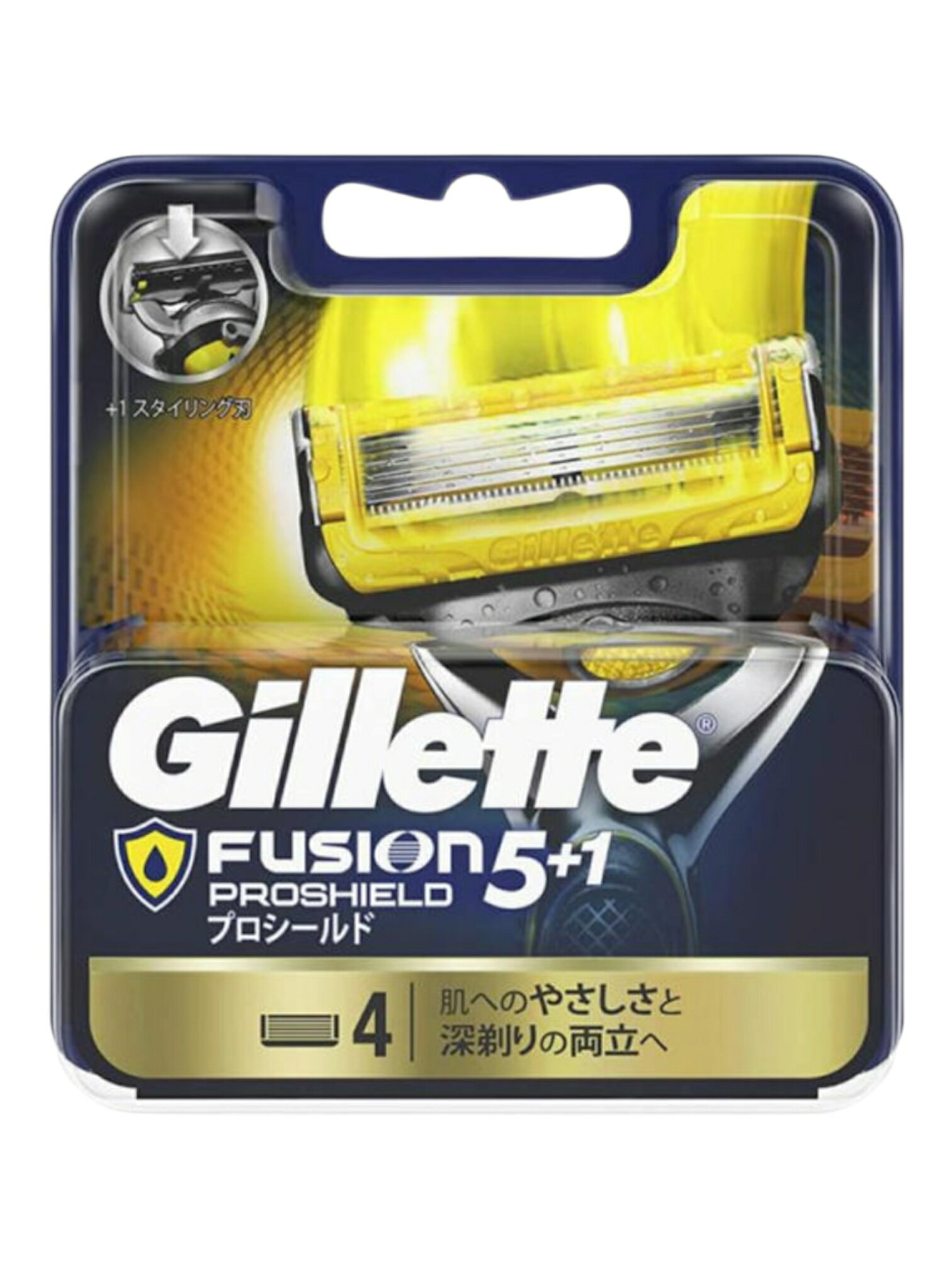 ジレット プロシールド 替刃 4個入 正規品 Gillette Fusion5 1 フュージョン5 1 カミソリ替え刃 髭剃り ひげ剃り 男性 メンズ 深剃り 敏感肌対応