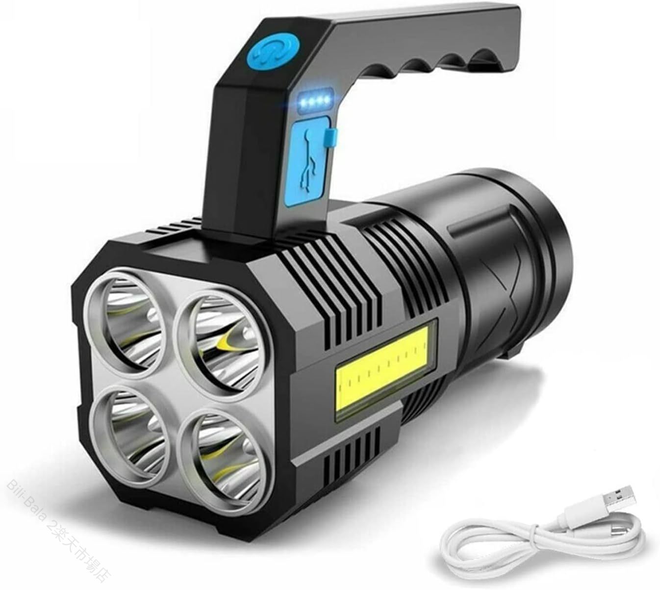 LED 懐中電灯 超高輝度100000ルーメン 軽量化 持ち運び便利 USB充電式 IP65防水 4種類点灯 USB 懐中電灯 防災 停電対策 緊急用 キャンプ 登山 夜釣り 高照度 ライト 防水ライト