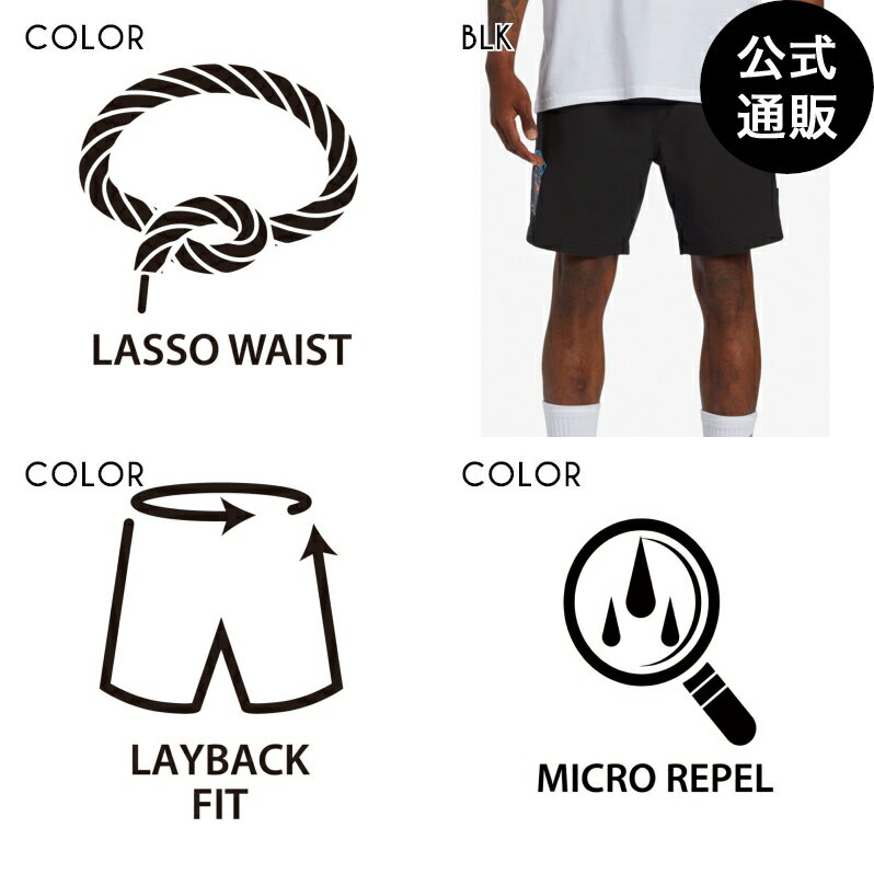 【OUTLET】【35%OFF】【送料無料】2024 ビラボン メンズ【ビラボン GALLERY】 【TURN THE TIDE】【LAYBACK】 DOG DAYS LAYBACK ボードショーツ/サーフトランクス BLK 【2024年春夏モデル】 全1色 S/M/L BILLABONG