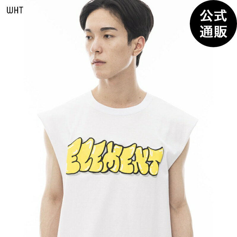 2024 エレメント メンズ BUBBLE NO SLEEVE Tシャツ WHT 【2024年夏モデル】 全1色 M/L/XL ELEMENT