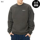 【お買い物マラソン期間はP10倍!】【OUTLET】【50%OFF】【送料無料】2024 ルーカ メンズ FAKE ルーカ CR トレーナー BLK 【2024年秋冬モデル】 全1色 S/M/L/XL/2XL rvca
