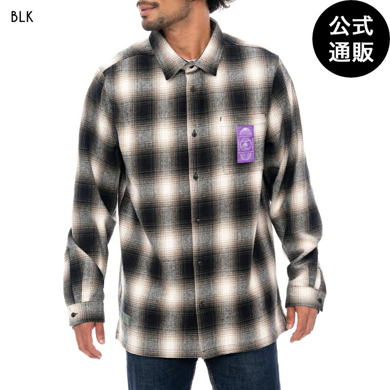 【お買い物マラソン期間はP10倍！】【OUTLET】【40%OFF】【送料無料】2024 ルーカ メンズ GLOBAL COMESTIC SHIRTS 長袖シャツ BLK 【2024年秋冬モデル】 全1色 S/M/L/XL rvca