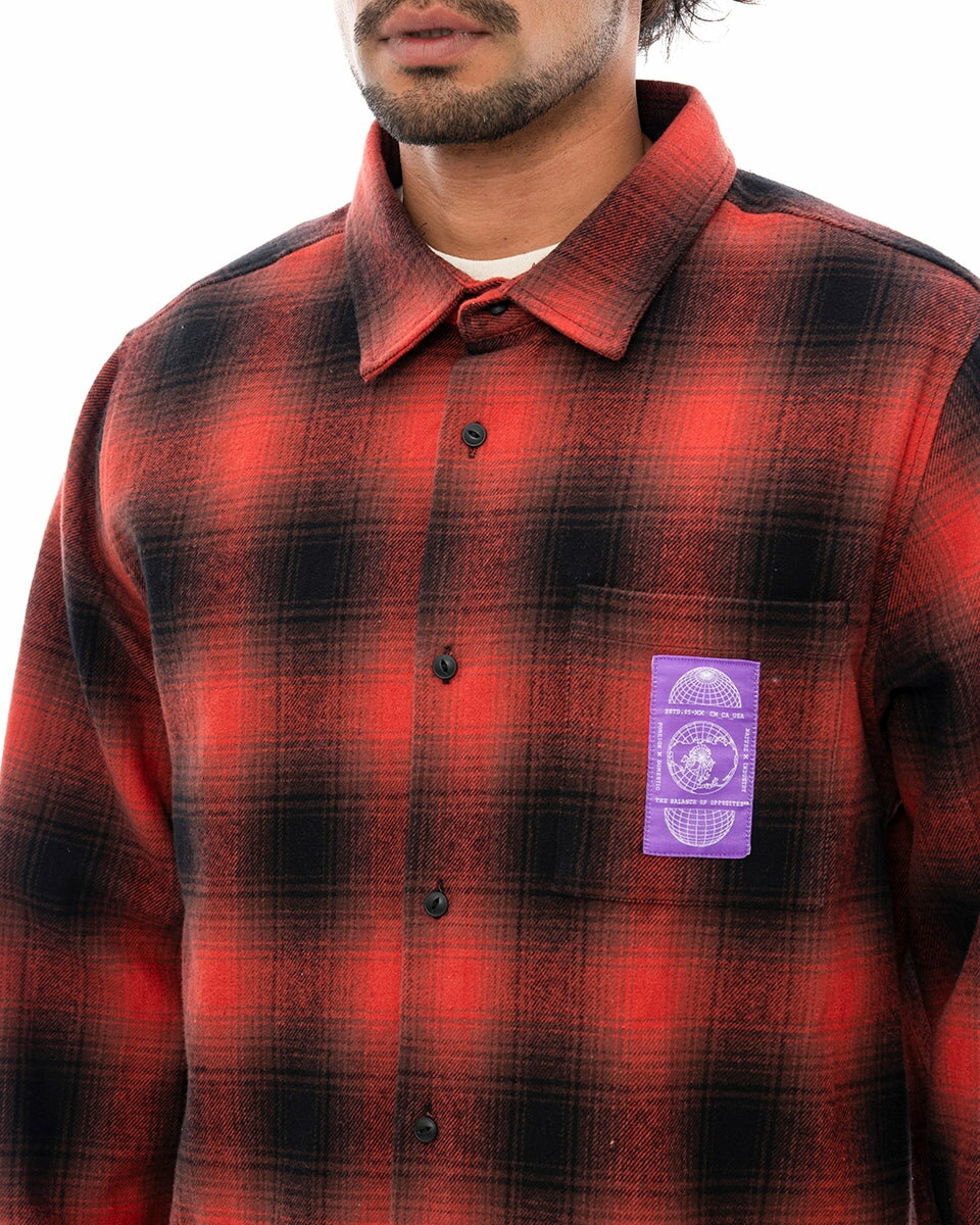 【OUTLET】【50%OFF】【送料無料】2024 ルーカ メンズ GLOBAL COMESTIC SHIRTS 長袖シャツ RED 【2024年秋冬モデル】 全1色 S/M/L/XL rvca