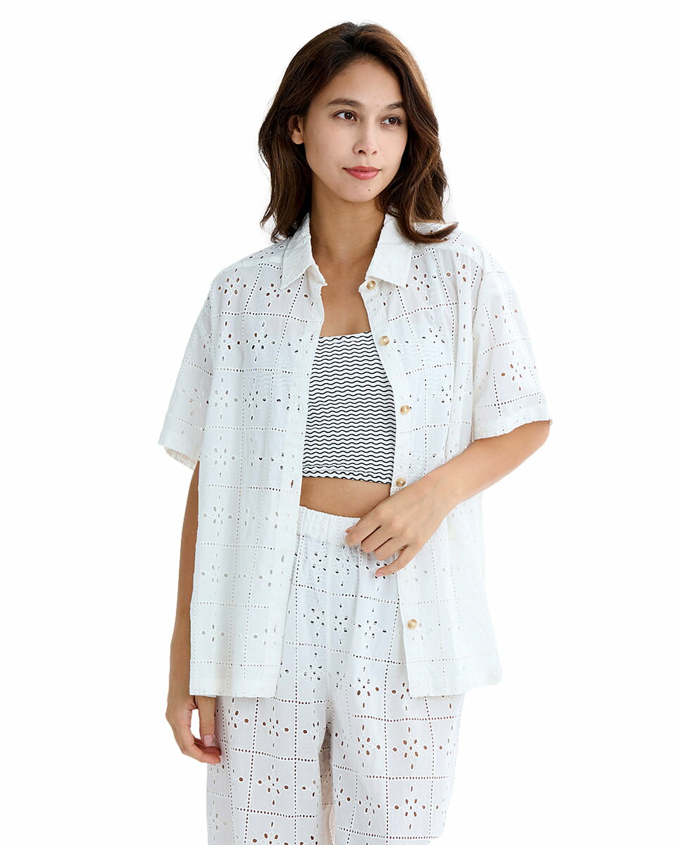 ビラボン レディース 【CRYSTAL TIDES】 EYELET CRUSH SS WVN 半袖シャツ 【2025年夏モデル】 全1色 S BILLABONG