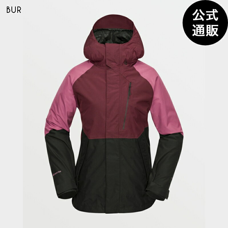 本格的な細断作業向けに作られたこの女性用スノー ジャケットは、最高級の防水性と通気性を備えた Gore-Tex 2 レイヤー メンブレンで体をドライに保つことが保証されています。優れた価値とトップテクノロジーを組み合わせたイージースタンダードフィットは、80g のローロフトパッドで断熱され、完全にテープで留められた縫い目、YKK&reg; AquaGuard&reg; 撥水ジッパー、パンツに接続する Zip Tech&reg; インターフェイスで密閉されています。バックボウルの奥まで暖かくドライな状態を保ちます。 【特徴】 ・GORE-TEX リサイクル 2 層ポリ + PFCec フリー、80/60g リサイクル ローロフト インサレーション、タフタ裏地、完全にテープ加工された縫い目、リラックスフィット、ミドル丈 ・Zip Tech&reg; ジャケットとパンツのインターフェイス ・YKK&reg; AquaGuard&reg; 撥水性露出ジッパー ・隠しトグルシンチフード ・周辺フードの調整 ・スーパースエードチンガード ・メッシュ裏地のジッパー付き通気口 ・ストレッチ調整可能なパウダースカート ・V-Science 2 ウェイ カフ システム ・起毛トリコット裏地のハンドウォーマー ポケット ・ポケット アクセス ヘム シンチ ・ゴーグルポケット ・ノイズポケット ・スペシャルティチケットリング ・ホイッスルジッパープル ◆この商品の色違いはこちら＞ ■素材：表地 ポリエステル100% 裏地 ポリエステル100% HOOD LINING ポリエステル100% 中綿ポリエステル100%(付属品を除く) ■サイズ 身丈 身幅 裄丈 フード丈XS69508438S70548638M72.5568838L74589038 ※単位は(cm)。 ■注意事項 ※総柄の商品は裁断により掲載画像と柄の出方が異なる場合がございます。 ※サンプルで撮影をしておりますので、実際の商品とは仕様などが若干異なる場合がございます。 ※採寸の表記は実寸となり、また量産の為、若干の誤差が生じる場合がございます。 ※写真を許可なくコピー・転用することは固くお断りします。 ・メーカー希望小売価格はメーカーカタログに基づいて掲載していますVOLCOM(ボルコム)