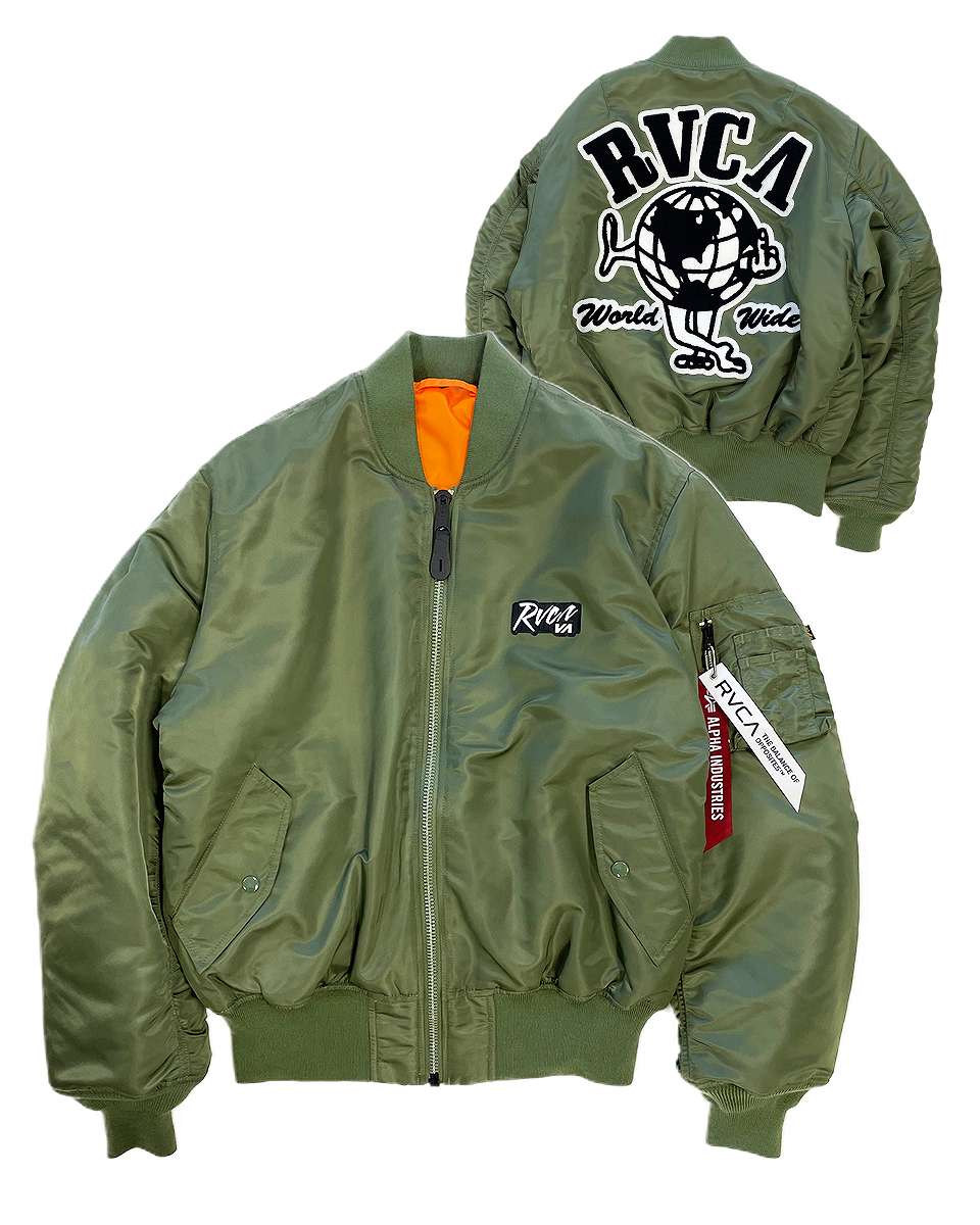 【OUTLET】【送料無料】【直営店限定】2021 RVCA ルーカ メンズ RVCA×ALPHA　MA-1 ジャケット【2021年冬モデル】 全1色 XS/S/M/L rvcaのサムネイル