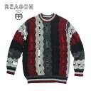 【2000円ポッキリ】REASON/リーズン/ARNORD SWEATER/ケーブル編みニット/クルーネックセーター/B系/ストリート/ダンス衣装/チーム/カジュアル/アメカジ/インポート/M L XL 2XL 3XL/大きいサイズ/ビッグサイズ