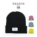 ニット帽 メンズ（1000円程度） 【1000円ポッキリ】REASON/リーズン/RICHIE RICH BEANIE/ビーニー/ニット帽/無地/アクリルウール/ロゴワッペン/B系 ストリート ダンス 衣装 チーム カジュアル アメカジ スキー スノーボード インポート XL 2X 3X 大きいサイズ ビッグサイズ