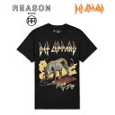 【2000円ポッキリ！】REASON リーズン DEFF LEPPARD デフ レパード コラボ PYROMANIA TEE半袖 T-SHIRT プリント プリント コットン/B系/ストリート/ダンス衣装/チーム/カジュアル/アメカジ/インポート/M L XL 2XL 3XL/大きいサイズ/ビッグサイズ