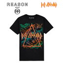 REASON リーズン DEF LEPPARD デフ・レパード コラボ TOUR TEE半袖 T-SHIRT プリント プリント コットン/B系/ストリート/ダンス衣装/チーム/カジュアル/アメカジ/インポート/M L XL 2XL 3XL/大きいサイズ/ビッグサイズ