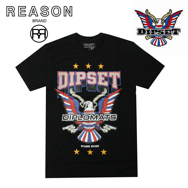 REASON リーズン ディプロマッツ コラボ DIPSET MEMBERS TEE コットン 綿 素材 半袖 ウエストゴム ショートパンツ/B系/ストリート/ダンス衣装/チーム/カジュアル/アメカジ/インポート/M L XL 2XL 3XL/大きいサイズ/ビッグサイズ