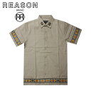 【新着2024年春】REASON リーズン SANTA FE SHIRT/コットン/ フロントボタンアップ/刺繍柄入り/B系/ストリート/ダンス衣装/チーム/カジュアル/アメカジ/インポート/M L XL 2XL 3XL/大きいサイズ/ビッグサイズ