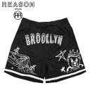 REASON リーズン アスレチック シリーズ BROOKLYN BASEBALL MESH SHORTS/ポリエステル メッシュ素材/ ウエストゴム ショートパンツ/B系/ストリート/ダンス衣装/チーム/カジュアル/アメカジ/インポート/M L XL 2XL 3XL/大きいサイズ/ビッグサイズ