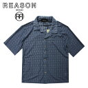 【SALE半額】REASON/リーゾン TEXTURED SHIRT ニット ストライプ柄 半袖 ボタンアップ シャツ ポリエステル素材 B系/ストリート/ダンス衣装/チーム/カジュアル/アメカジ/インポート/大きいサイズ