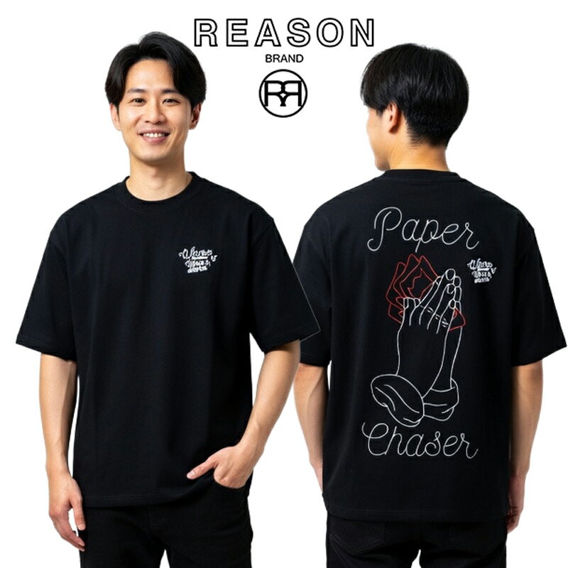 REASON/リーゾン CURRENCY TEE 前面プリント 半袖Tシャツ コットン素材 インパクトあるプリント /B系/ストリート/ダンス衣装/チーム/カジュアル/アメカジ/インポート/大きいサイズ