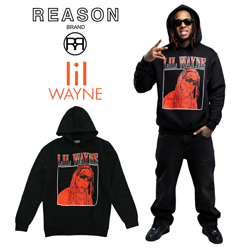 REASON/リーゾン LILI WAYNE リル・ウェイン コラボ PORTLATE HOODY 前面プリント 長袖パーカー ポリフリース素材 プルオーバー人気ラッパー /B系/ストリート/ダンス衣装/チーム/カジュアル/アメカジ/インポート 大きいサイズ/ビッグサイズ