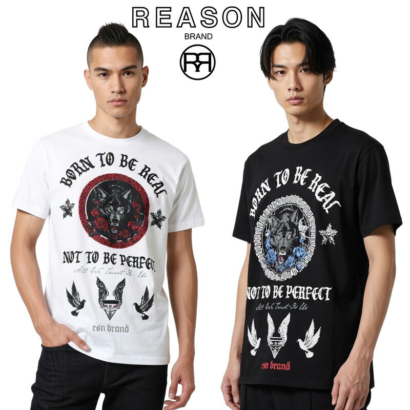REASON/リーゾン TRUST NO.1 TEE 前面プリント 半袖Tシャツ コットン素材 インパクトあるプリント /B系/ストリート/ダンス衣装/チーム/カジュアル/アメカジ/インポート/大きいサイズ
