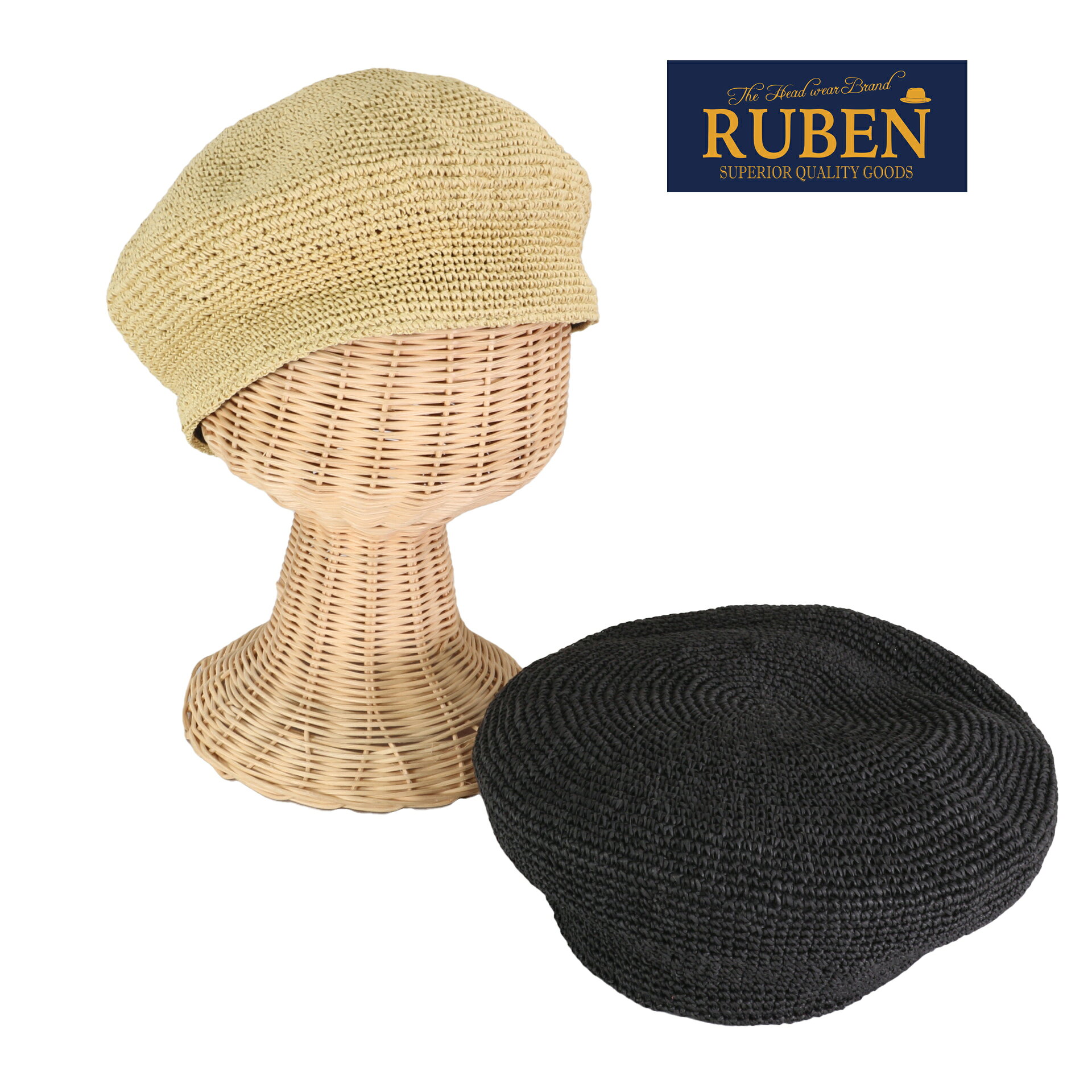 RUBEN ルーベン ベレー帽 メンズ レディース ペーパーベレー 麦わら帽子 サイズ調...