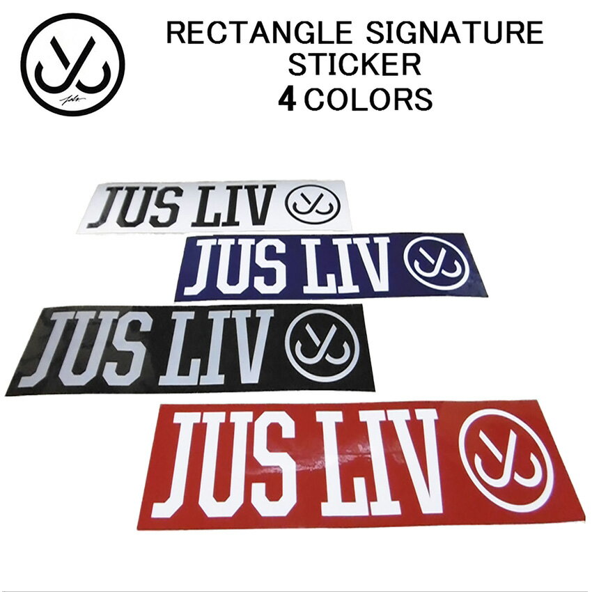 ●BIG SALE！●ジャスリブ ステッカー JSLV RECTANGLE SIGNATURE STICKERデカール・シール STK 8021 1