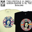 オベイ 限定 コラボ 半袖 Tシャツ OBEY QUEEN BADGE S/SL TEESEX PISTOLS(セックス ピストルズ) ショートスリーブティーシャツ カットソー トップス オベー メンズ(男性用) (S M L XL XXL サイズ) 165263377