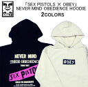 オベイ 限定 コラボ パーカー OBEY NEVER MIND OBEDIENCE HOODIESEX PISTOLS(セックス ピストルズ) スウェット フリース プルオーバー フーディー フード フーデッド トップス オベー メンズ(男性用) (S M L XL XXL サイズ) 111733375