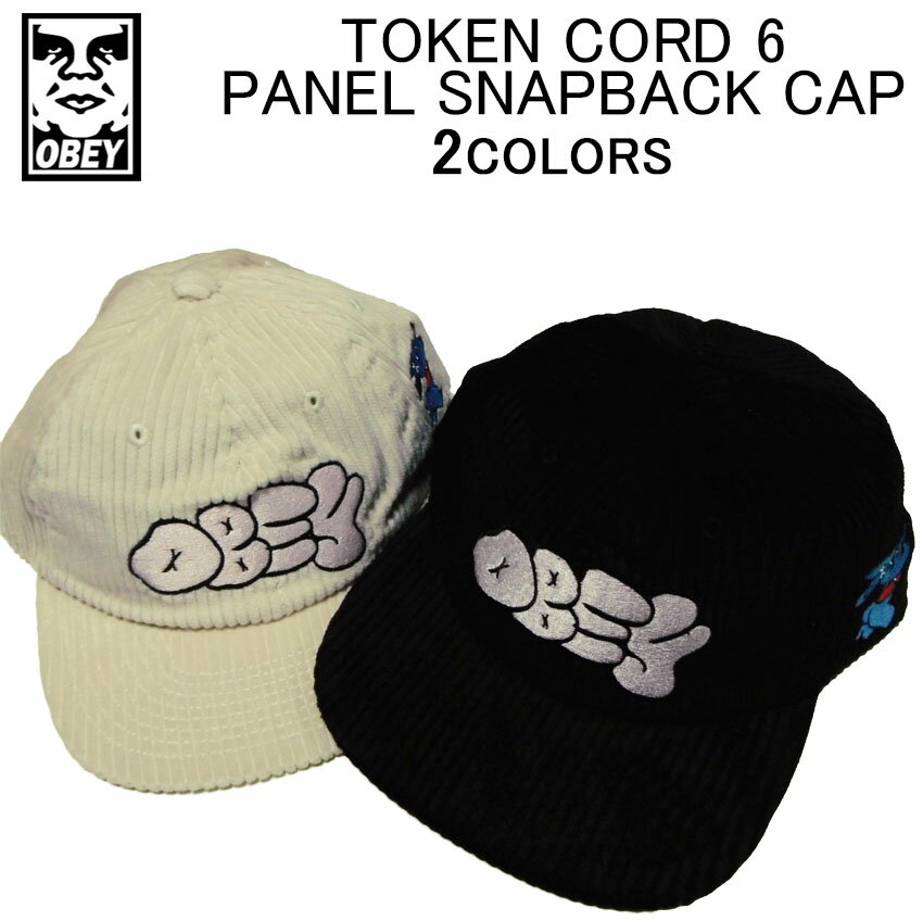 オーベイ オベイ 帽子・キャップ OBEY TOKEN CORD 6 PANEL SNAPBACK CAPスナップバックキャップ・メンズ/レディース(男女兼用)・オベー・(フリーサイズ) 100580307