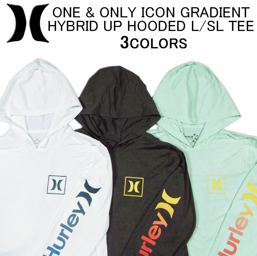 日本未発売！ハーレー 長袖 Tシャツ HURLEY ONE&ONLY GRADIENT HYBRID UP HOODED L/SL TEEOAO(ワンアンドオンリー)・ロンティー(ロンT)・ラッシュガード・カットソー・トップス・メンズ(男性用)・ハーレイ・ハーリー・(S M L XL XXL サイズ) MTS0031780