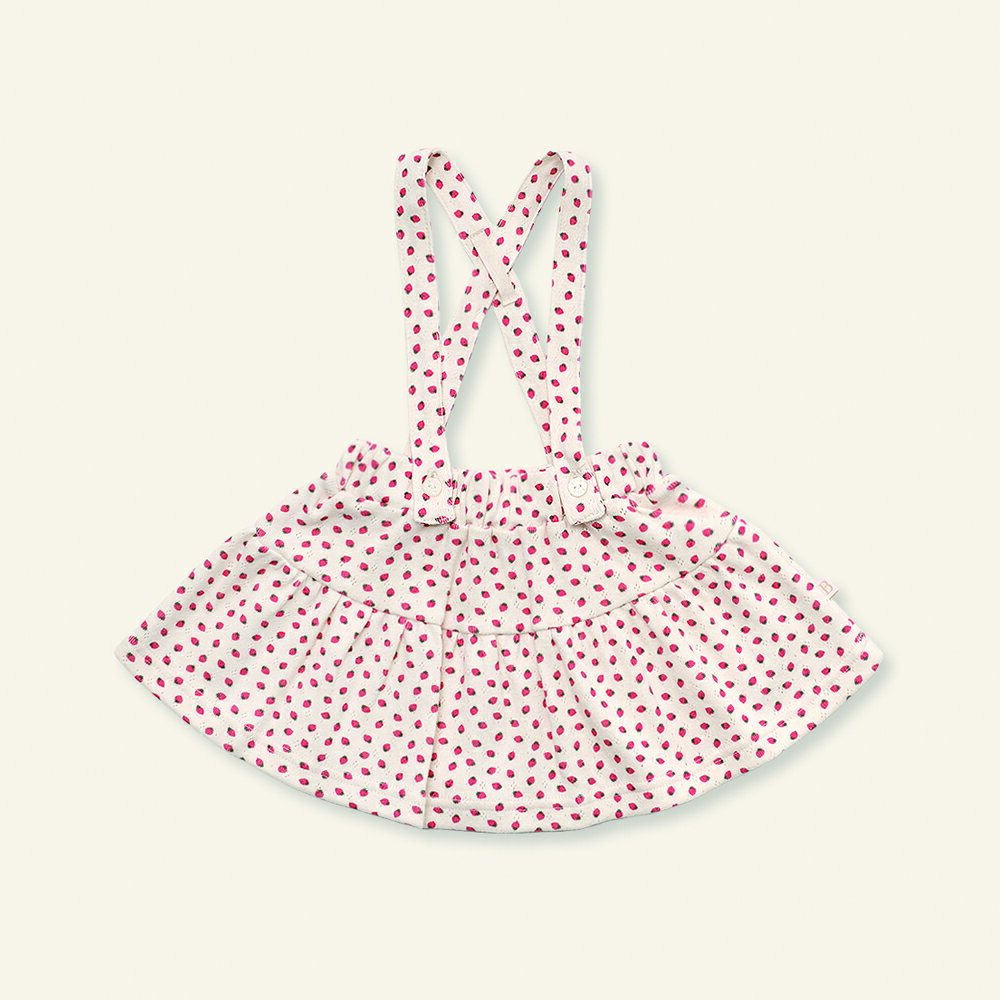 BILY Fraisier Suspender Skirt 女の子 1歳から4歳 80-110cm サスペンダースカート ゴムウエスト いちご柄 全1色