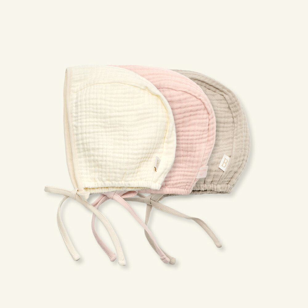BILY Cream Bonnet 女の子 6ヶ月-12ヶ月 S-M ボンネット コットン100% 全3色