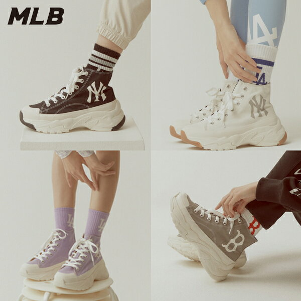 送料無料 MLB BIGBALL CHUNKY HIGH 4TYPE 大人気 エムエルビーチョンキーハイスニーカー ユニセックス★6CM UP★厚底 スニーカー ハイカットスニーカー メンズ レディーススニーカー おしゃれ カジュアルシューズ 韓国ファッション 32SHU1111