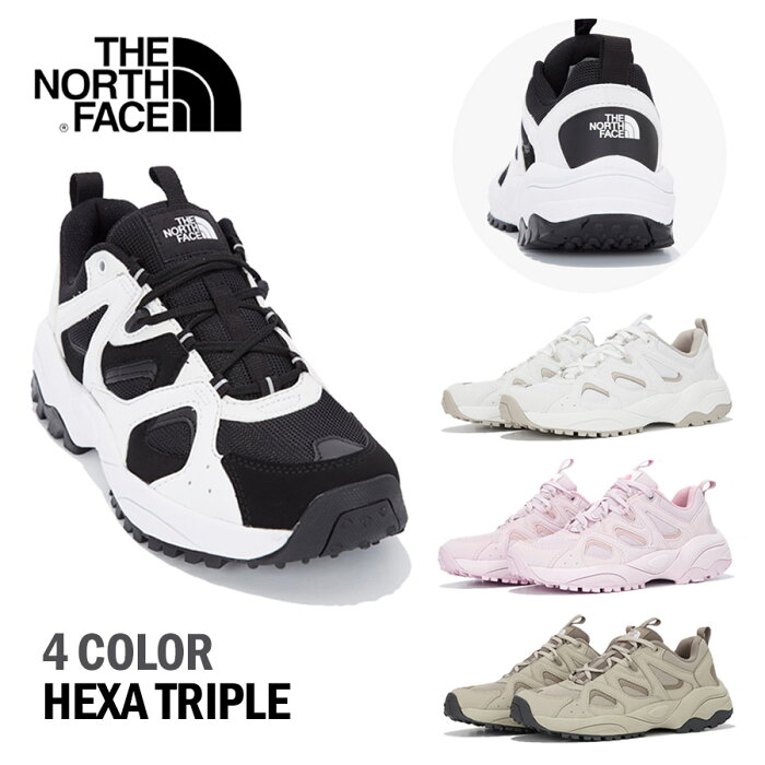 THE NORTH FACE ザノースフェイスHEXA TRIPLE スニーカーシューズ運動靴ユニセックス機能性インソールカジュアルストリートシンプル人気商品メンズレディースおしゃれ100%正規品 4カラー（ホワイト、ピンク、ベージュ、ブラック）NS95M53